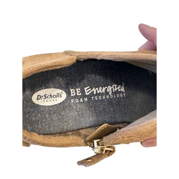 Dr. Scholls Tan Perforated Low Heel Booties/Ankle Boots EUC Sz 7 Cushioned Sole - Picture 7 of 8